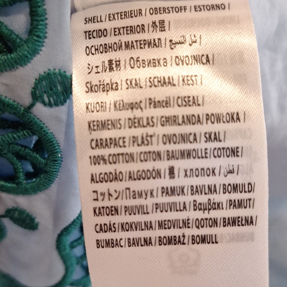 Farm Rio Richelieu Broderie Anglaise Sea Theme Midi Skirt Blue & Green XL - Picture 11 of 11